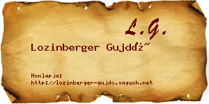 Lozinberger Gujdó névjegykártya
